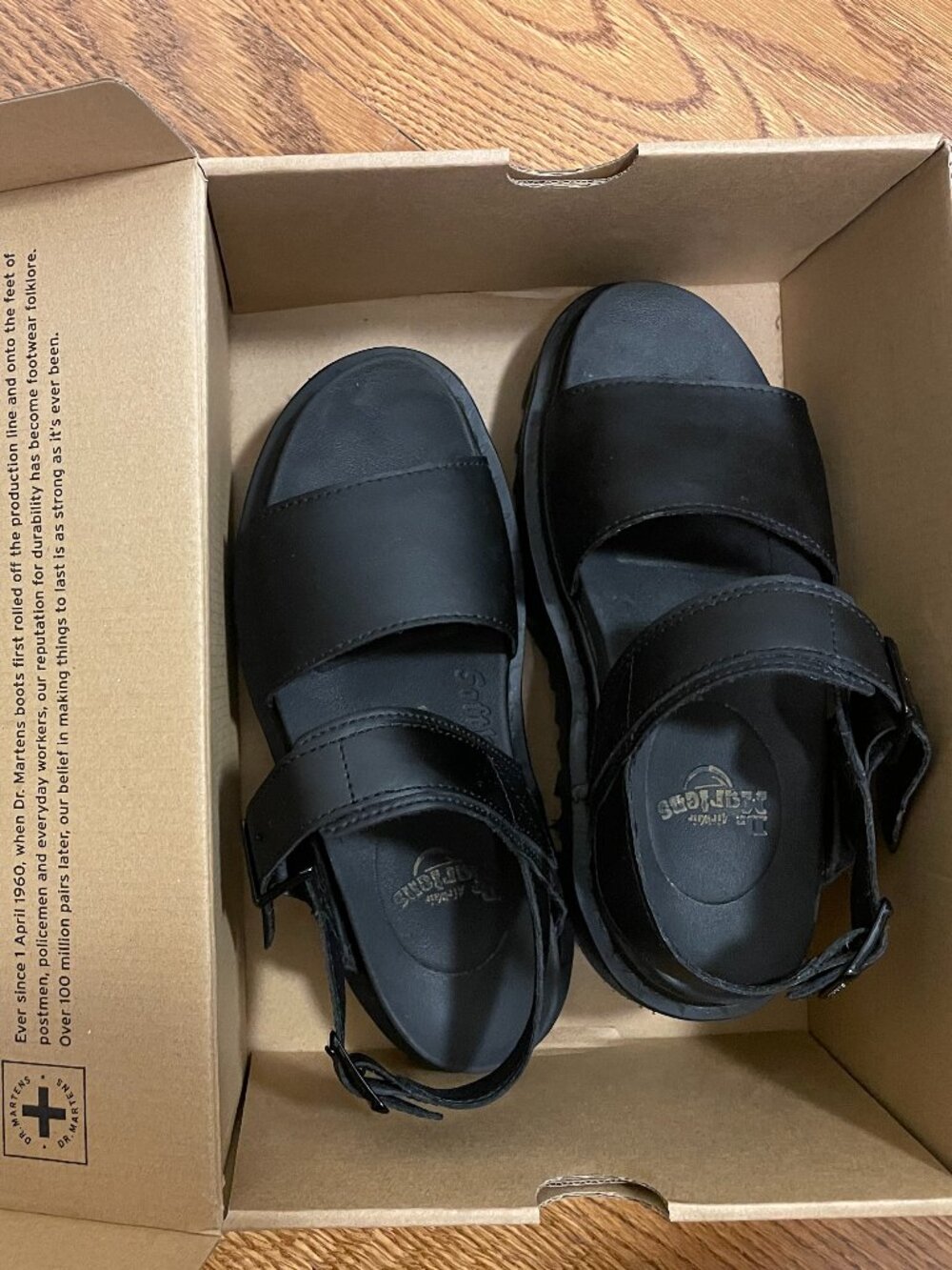 Dr. Martens Voss Sandals Black Leather Size 6